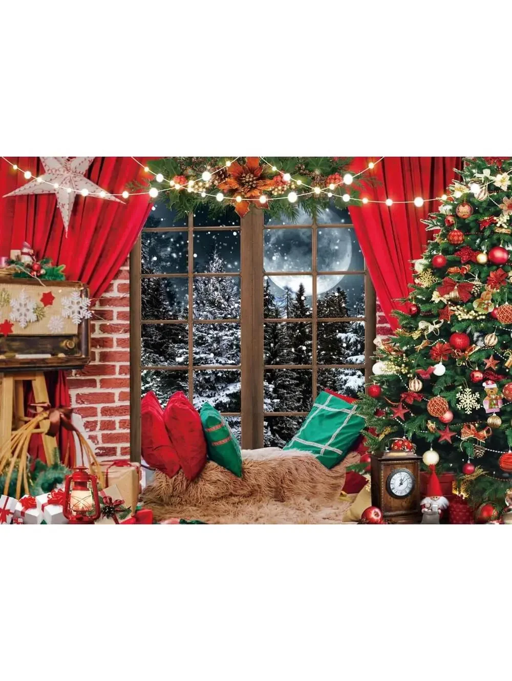 Dudacraft Christmas Photography Backdrop 8'X6'